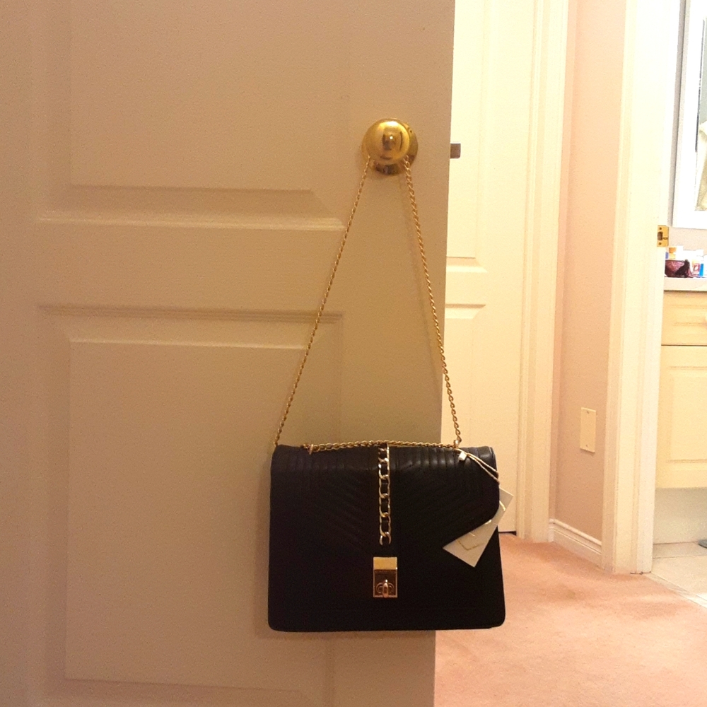 Black vegan handbag